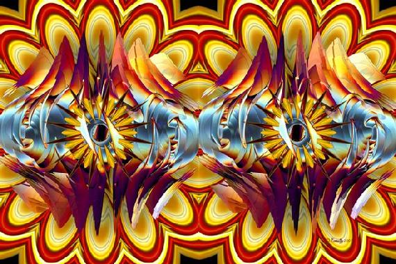 Stereogram artwork, stereograph "Electric Onion", stereographic art by Kinnally